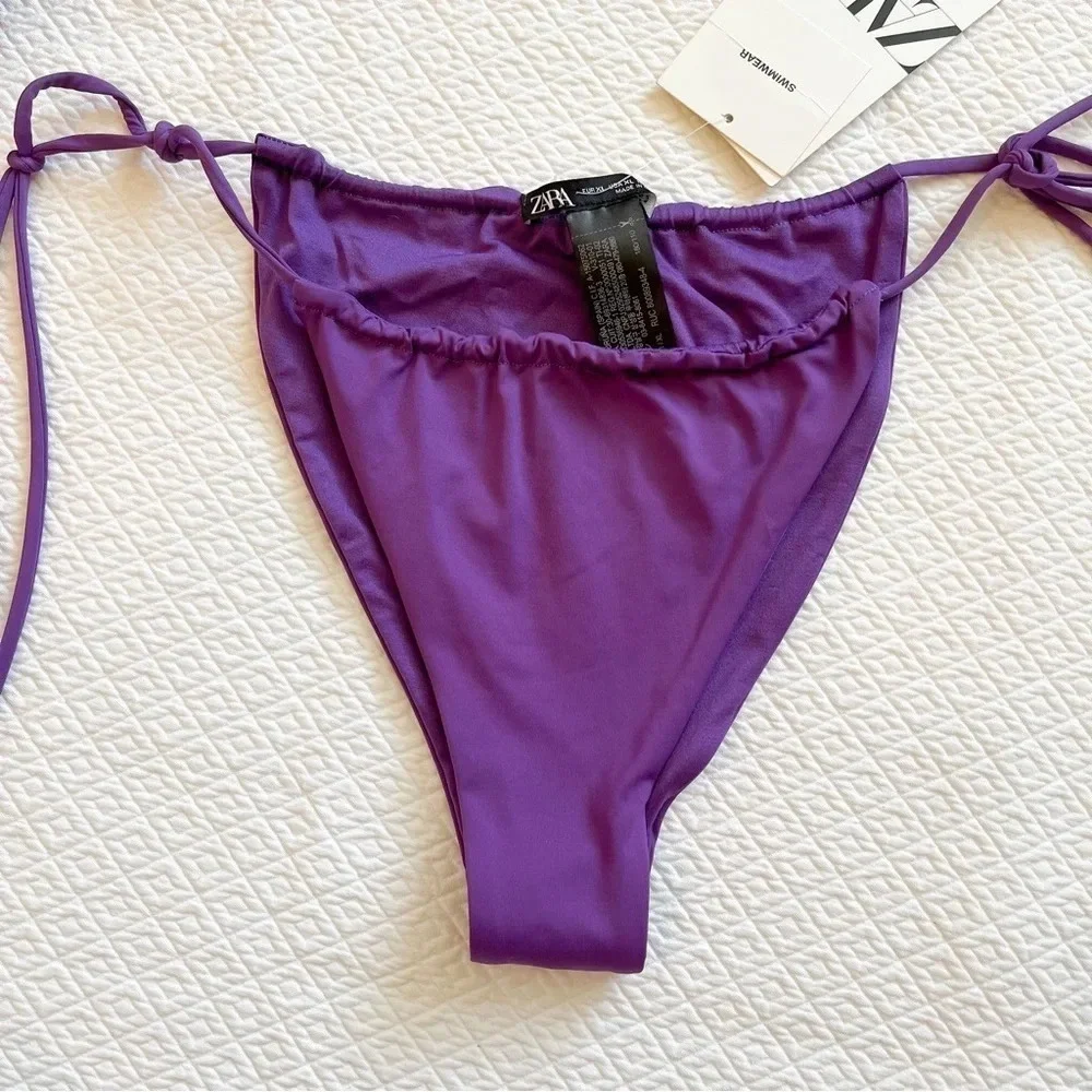 Zara Purple Ring Detail Bandeau Bikini Set